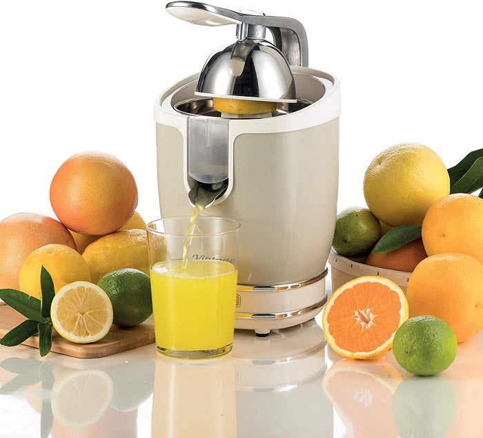 ARIETE SPREMIAGRUMI SILENZIOSO 0413 VINTAGE SALVAGOCCIA COCKTAIL 85W INOX BEIGE