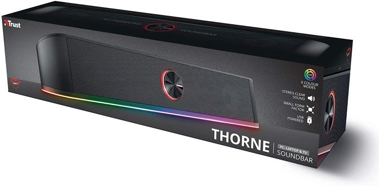 Trust Soundbar Per Pc Tv Con Led Rgb Thorne Usb/3.5Mm 12Watt Cassa Gaming |24007