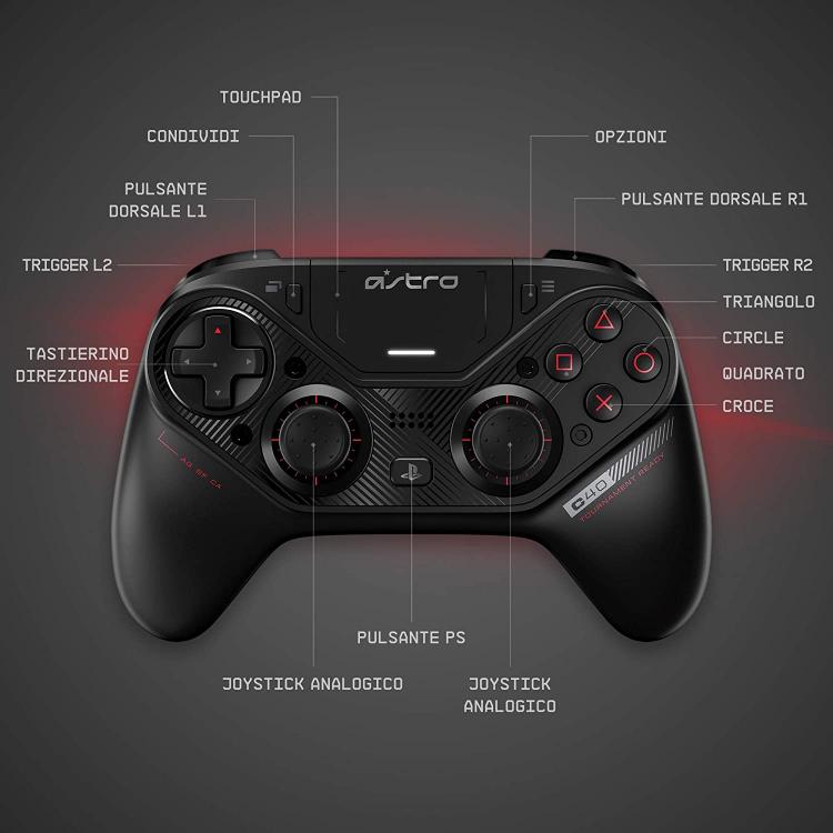 ASTRO C40 TR CONTROLLER BLACK PS4 WIRELESS PROFESSIONALE PLAY STATION 4 PC MAC
