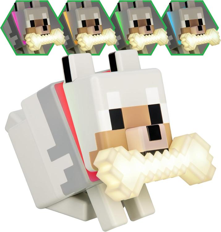 Paladone Minecraft Lampada Da Tavolo - (Wolf Light) - Led Luce Notte A Batterie