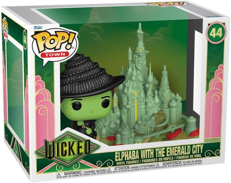 Funko Pop ! Town - Wicked (44) - Elphaba With The Emerald City Vinyl Figure 25Cm