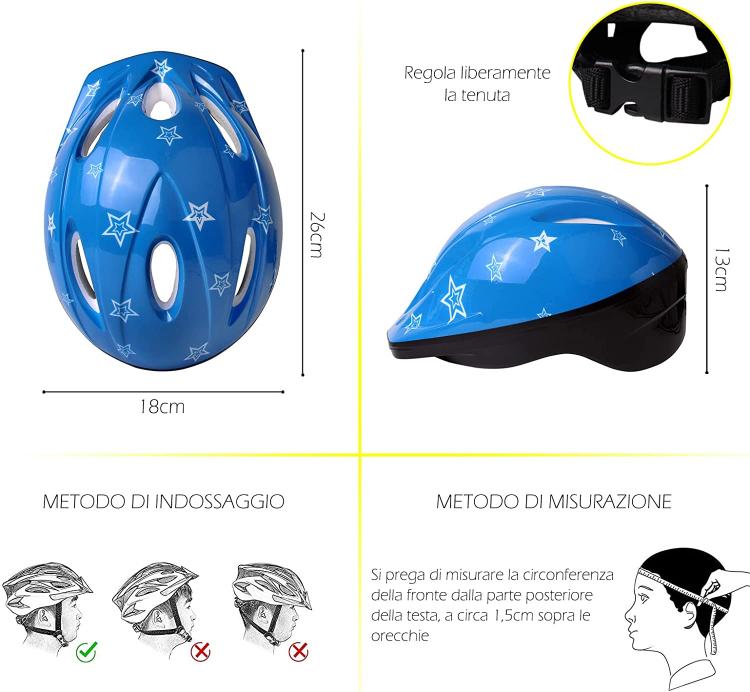 CASCO BAMBINO BAMBINA BICI HOVERBOARD PATTINI SKATEBOARD BICICLETTA REGOLABILE