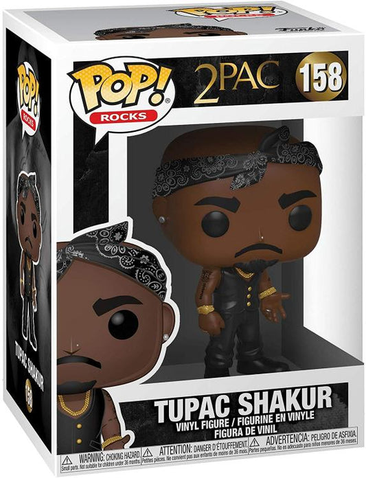 Funko Pop ! Rocks 2Pac - (158) Tupac Shakur W/ Bandana Figure Vinyl Gold Outfit