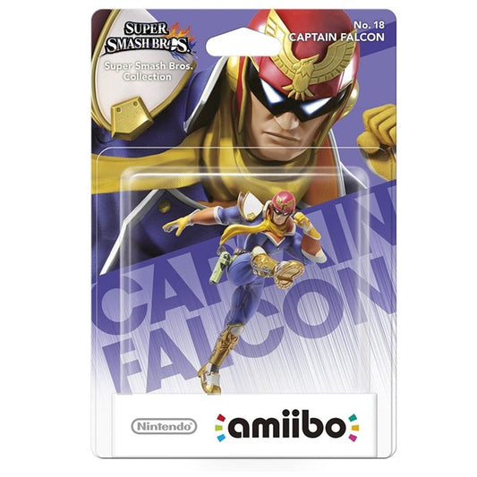 AMIIBO - SUPER SMASH BROS. CAPITAN FALCON NO. 18 FIGURE F-ZERO STATUA NINTENDO