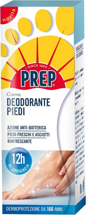 Prep Crema Deodorante Piedi Antiodore A Base Di Talco Effetto Rinfrescante 75Ml