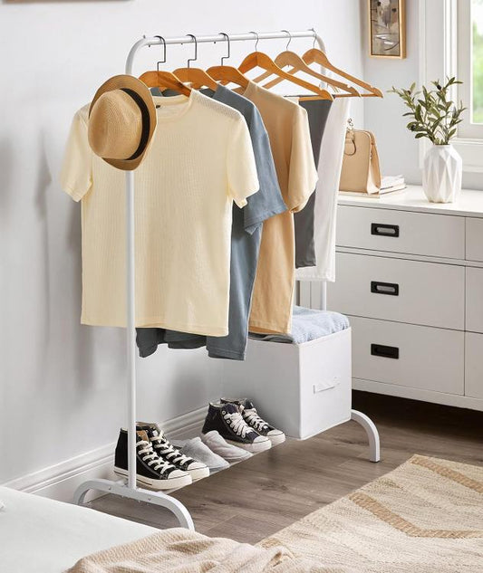 Stender Stand Appendiabiti Attaccapanni Scarpiera Guardaroba In Metallo (Bianco)