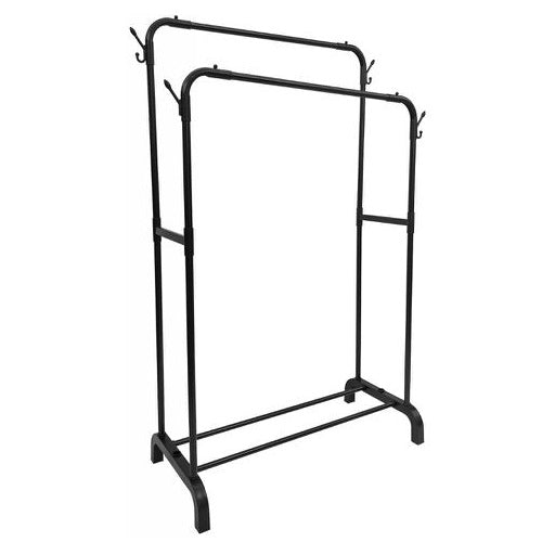 Stender Stand Doppio Appendiabiti Attaccapanni Scarpiera Guardaroba Metallo Nero