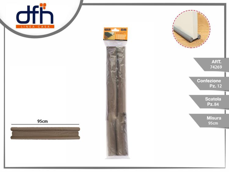 Paraspifferi Sottoporta Isolamento Porte Guarnizione Insetti Freddo 95Cm Marrone