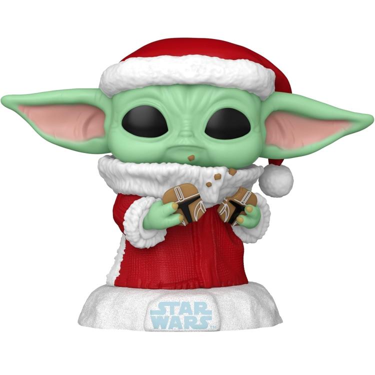 Funko Pop ! Mando Holiday - Star Wars (747) Grogu - Vinyl Figure 9Cm Christmast