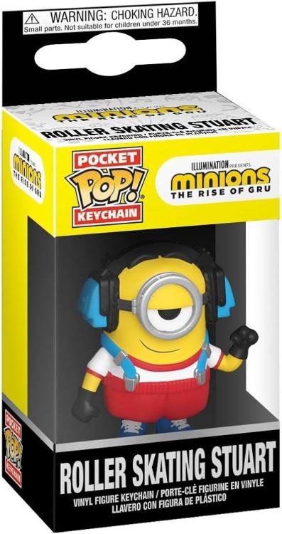Funko Pop ! Keychain Minions The Rise Of Gru (Roller Skating Stuart) Portachiavi