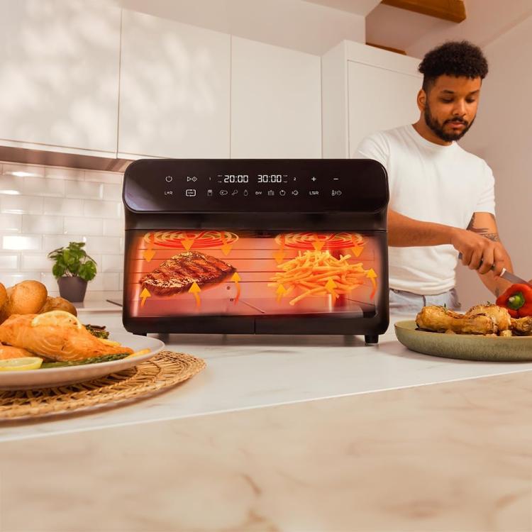 Cecotec Friggitrice ad Aria Digitale Doppio (Cecofry Advance 9000) Inox 9l 2800w