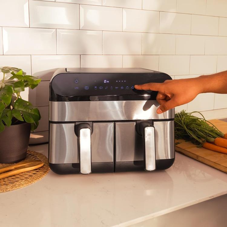 Cecotec Friggitrice ad Aria Digitale Doppio (Cecofry Advance 9000) Inox 9l 2800w