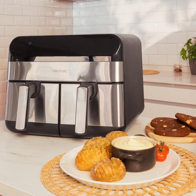 Cecotec Friggitrice ad Aria Digitale Doppio (Cecofry Advance 9000) Inox 9l 2800w