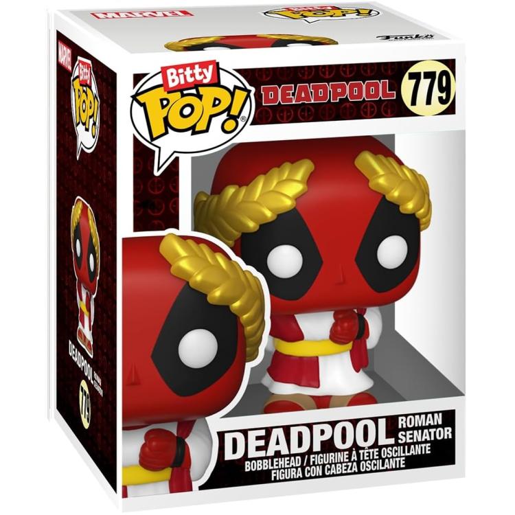 Funko Bitty Pop! Deadpool Dinopool/Deadpool Barista/Roman Senator 4 Pack Mistery