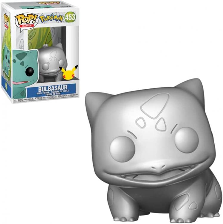 Funko Pop ! Games Pokemon (453) Bulbasaur Silver Metallic Vinyl Figure Statuetta