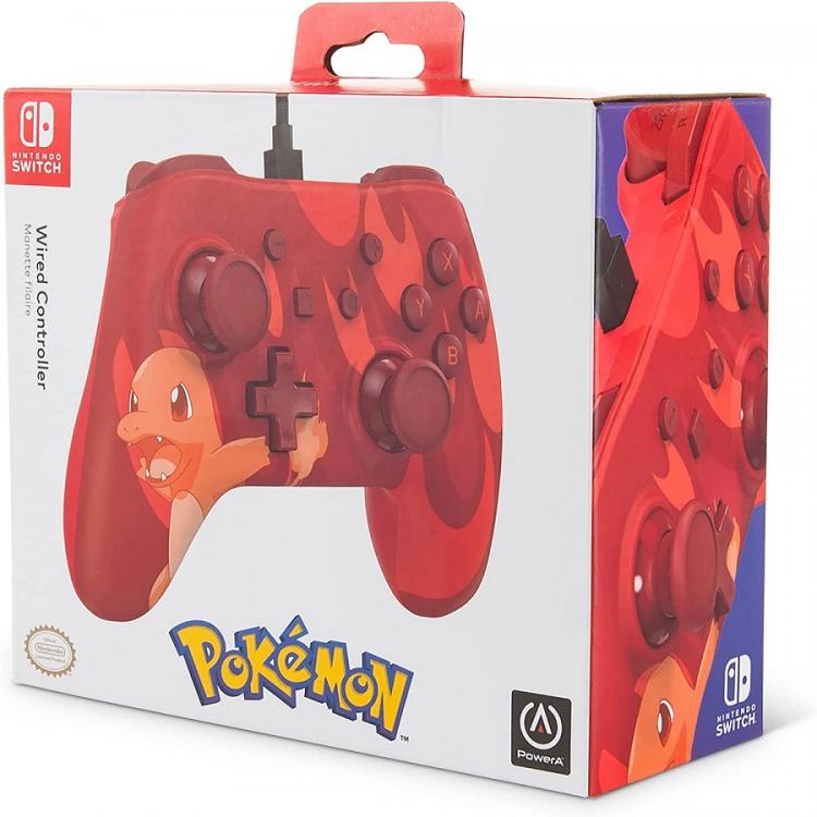 Powera Wired Controller Nintendo Switch Charmander Pokemon Rosso Joystick Red