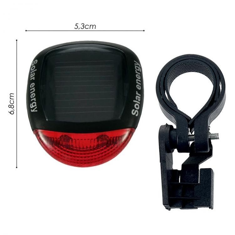 Luce Led Ad Energia Solare Faro Posteriore Bici Fanale Attacco Universale Rosso