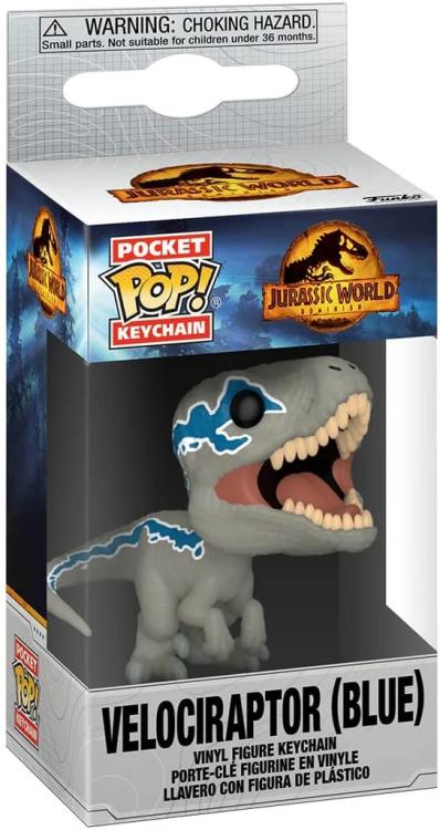 Funko Pop ! Keychain Pocket Jurassic World - (Velociraptor Blue) Portachiavi 4Cm