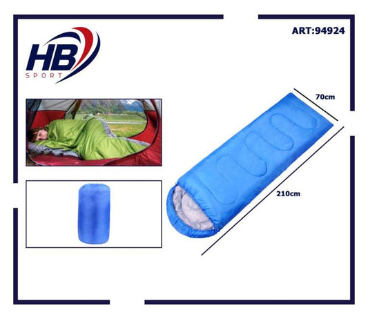 Sacco A Pelo 10° Estivo/Invernale Cappuccio Campeggio Impermeabile 210X70 Blu