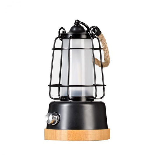 Lanterna Retro Led Dimmerabile-Cct Ricaricabile Luce Da Campeggio Canapa/Bamboo