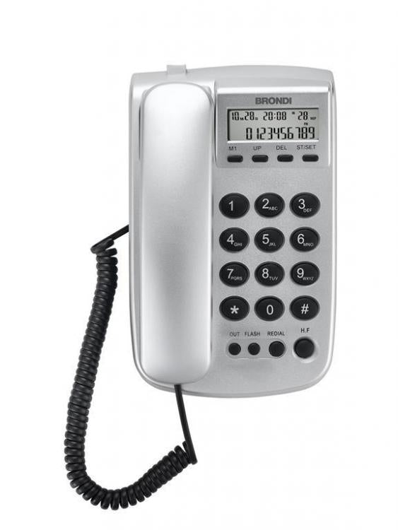 BRONDI TELEFONO FISSO OFFICE SILVER VIVAVOCE HOTEL CASA PER ANZIANI TASTI GRANDI