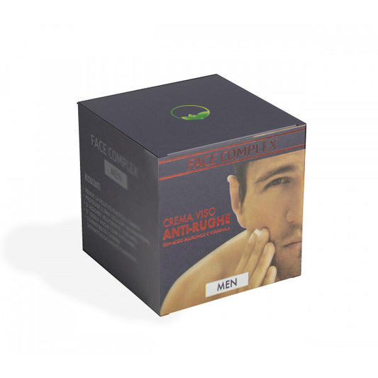 Face Complex Crema Viso Anti Rughe Per Uomo Con Acido Ialuronico e Vitamina E