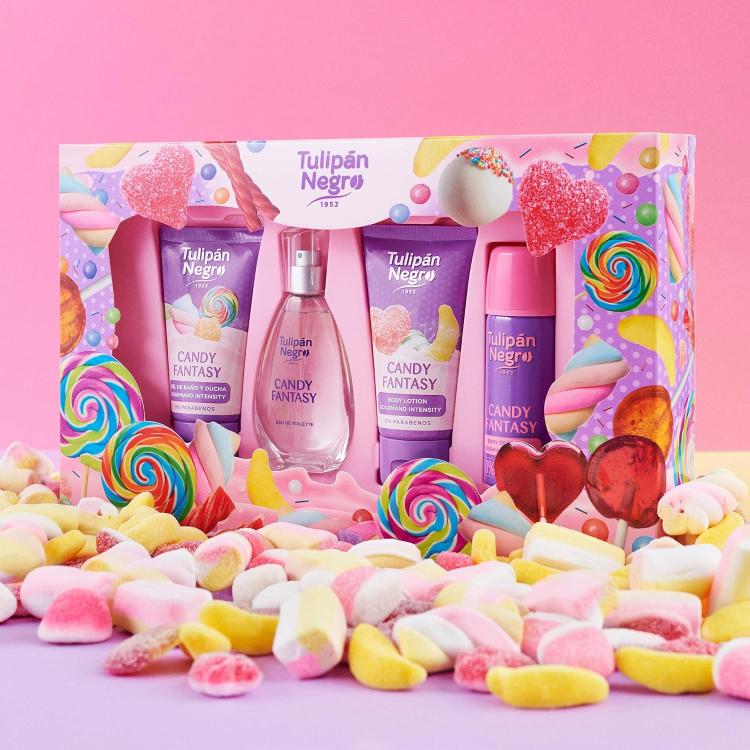 Tulipan Negro Candy Fantasy Confezione 4Pz Profumo Bagnoschiuma Deo Crema Corpo