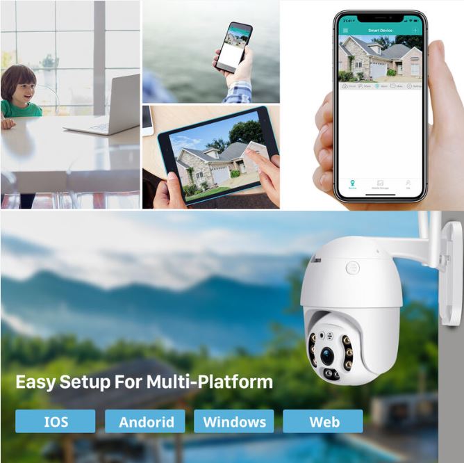 Telecamera Ip Cam Ptz Wifi Camera Sd Ip66 Wireless Da Esterno Speed Zoom 1080P