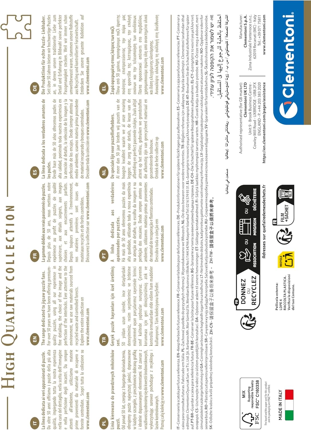 Clementoni- Puzzle 1000pz Ritorno Al Futuro 50x70 cm + Poster Incluso