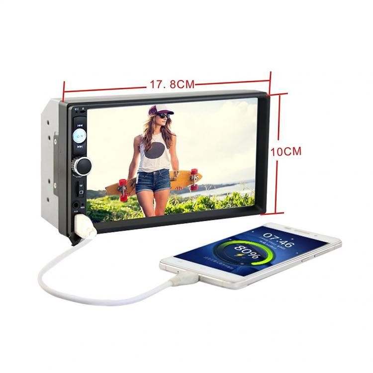 Autoradio 2 Din 7" Player Mp5 TOUCH SCREEN STEREO BLUETOOTH USB SD AUX - NO GPS
