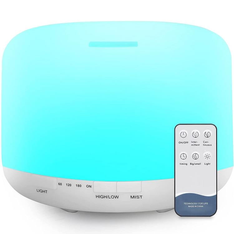 DIFFUSORE OLI AROMI UMIDIFICATORE AROMATERAPIA 500ML LAMPADA LED CON TELECOMANDO