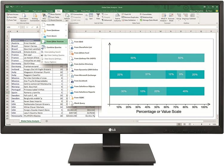 Lg Monitor 27" Led Ips Full Hd Led Inclinabile 27Bk550Yb Multimediale Dvi Vga Pc