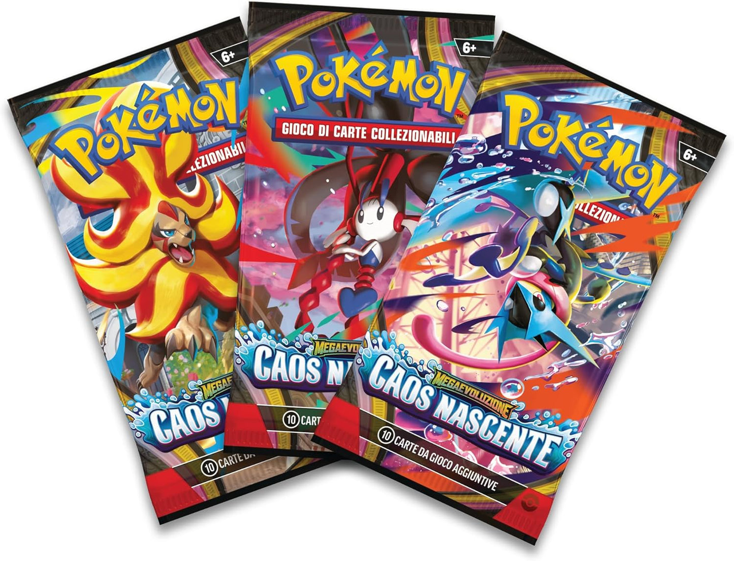 Pokémon: Blister 3 Buste + Carta Promo Megaevoluzione - Caos Nascente GCC (Edizione Italiana)
