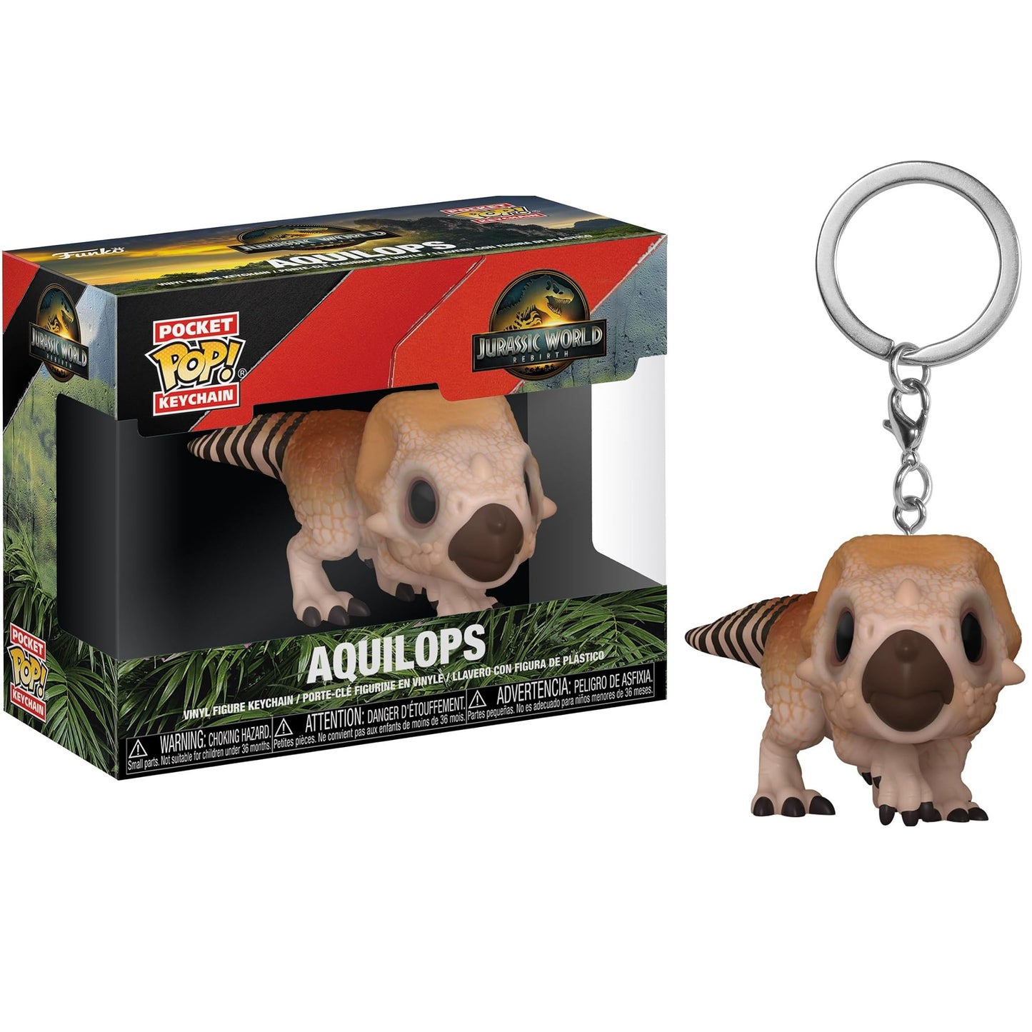 Funko Pop Pocket Keychain Jurassic World Rebirth (Aquilops) Key Portachiavi