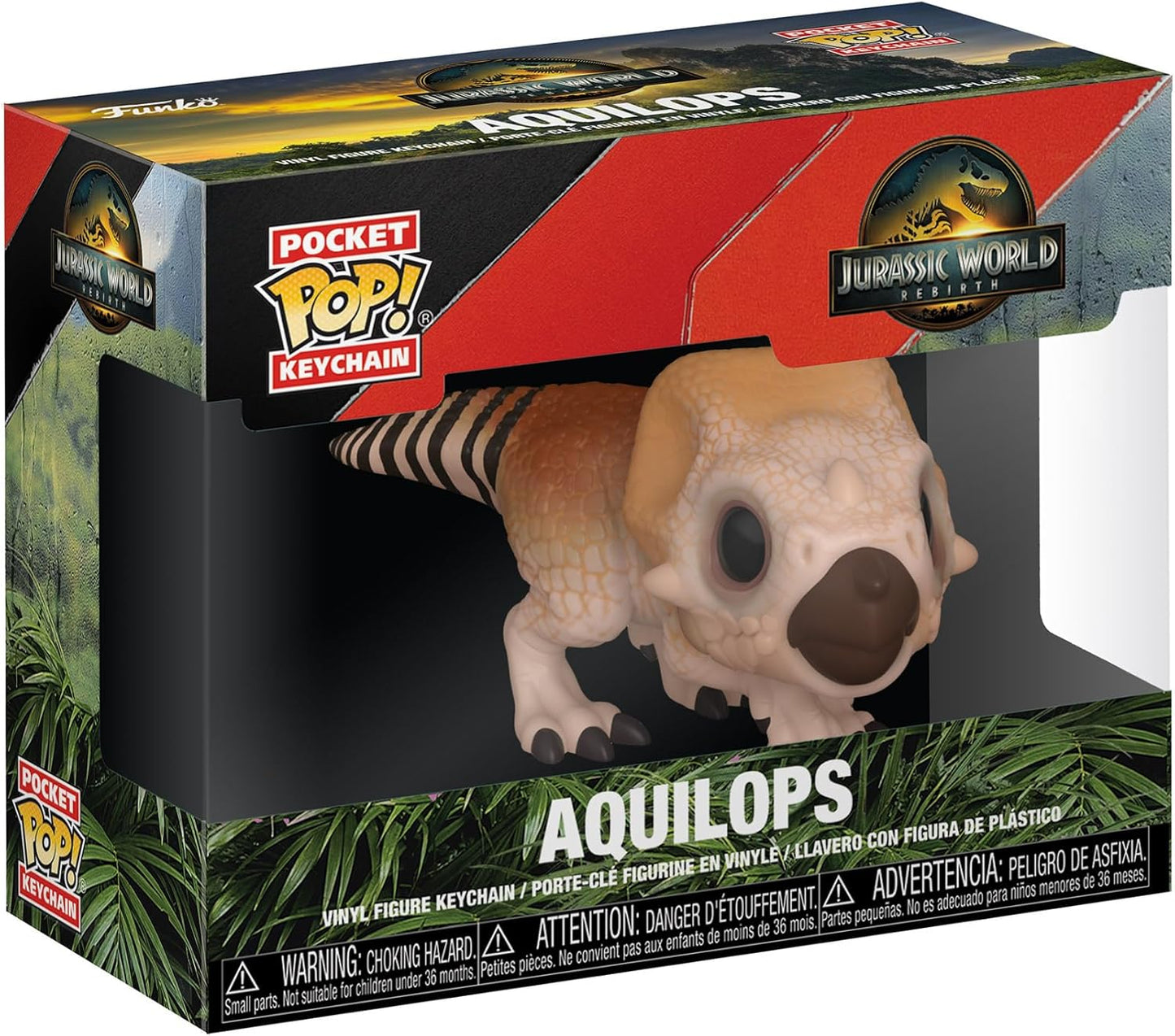 Funko Pop Pocket Keychain Jurassic World Rebirth (Aquilops) Key Portachiavi