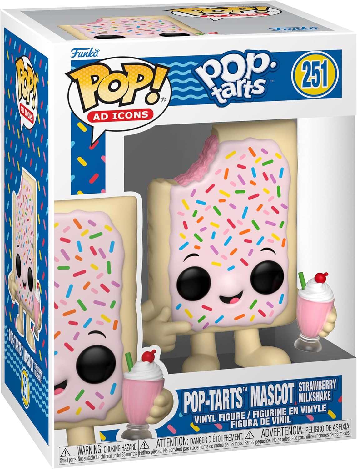 Funko Pop ! Ad Icon - Pop Tarts (251) Pop-Tarts Mascot Strawberry Milkshake 9cm