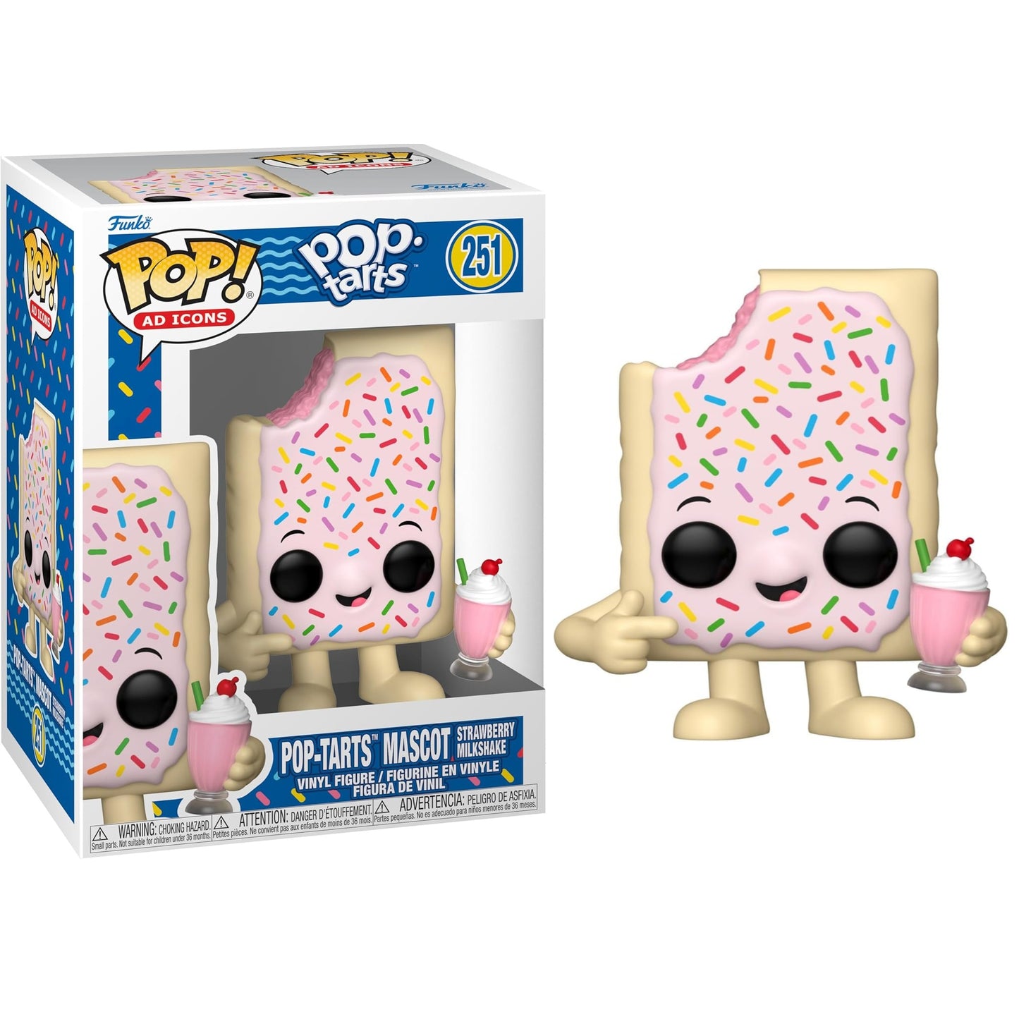 Funko Pop ! Ad Icon - Pop Tarts (251) Pop-Tarts Mascot Strawberry Milkshake 9cm