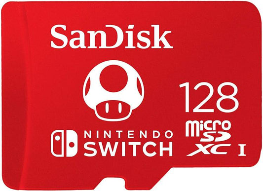 Nintendo Switch Sandisk Microsdxc 128Gb Memoria Micro Sd Scheda Ufficiale Mario