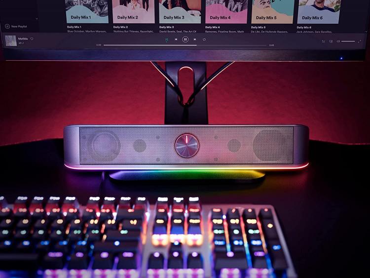 Trust Soundbar Per Pc Tv Con Led Rgb Thorne Usb/3.5Mm 12Watt Cassa Gaming |24007