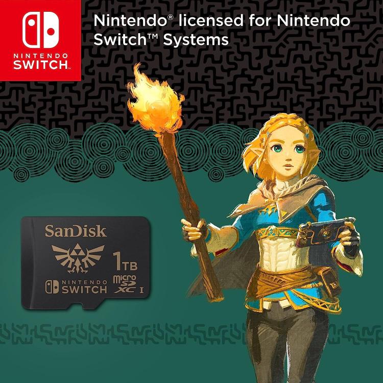 Nintendo Switch Sandisk Microsdxc 1Tb Memoria Micro Sd Scheda Ufficiale Zelda