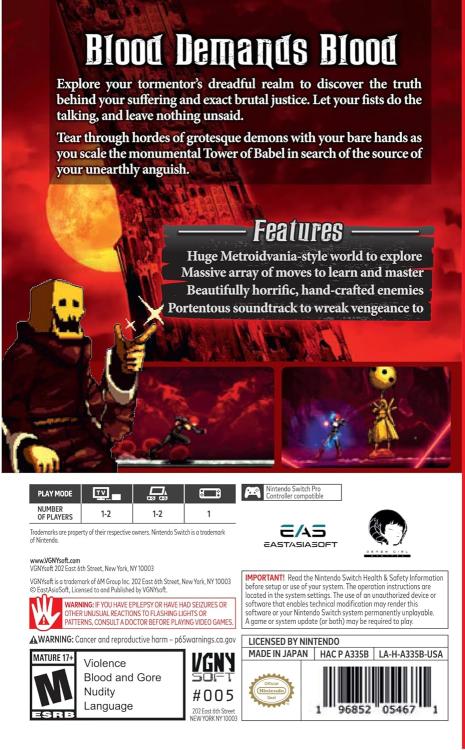 Demoniaca Everlasting Night Nintendo Switch Gioco Import Multilingua Nuovo