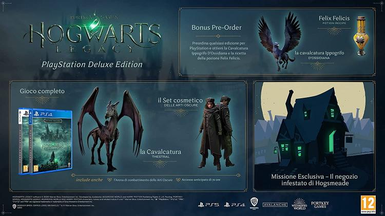Hogwarts Legacy Deluxe Edition Ps4 Gioco Harry Potter Playstation 4 Italiano Pal
