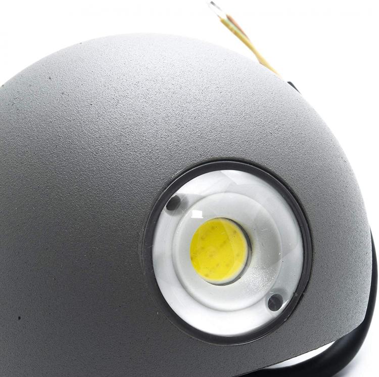 Universo Applique Led Parete Esterno E Interno Lampada Sfera Grigio Caldo 3000K