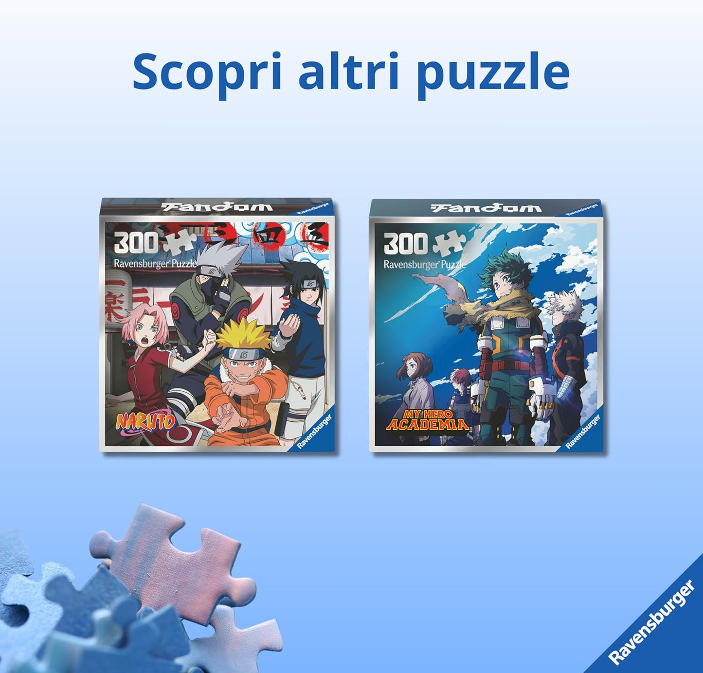 Ravensburger - Puzzle 300 Pezzi Jujutsu Kaisen- Puzzle Manga + Postcard