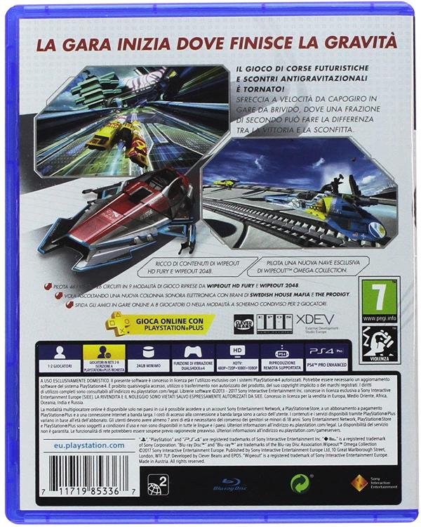 Wipeout Omega Collection Ps4 Videogioco Italiano Playstation 4 Gioco Visore Vr