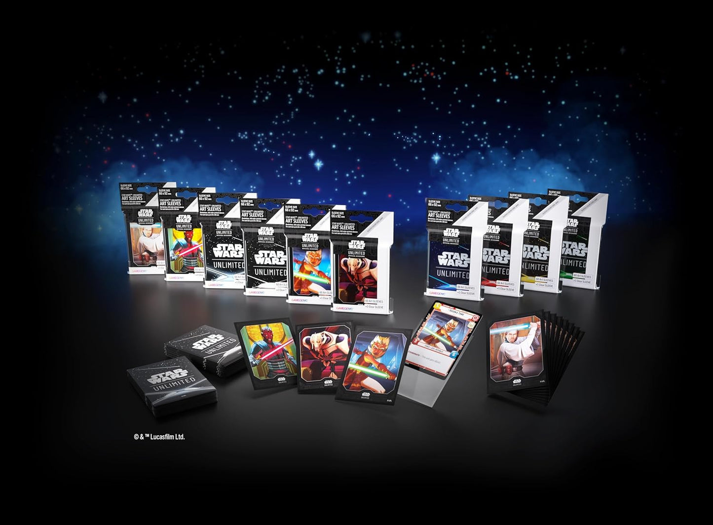 Asmodee Star Wars Unlimited White Art Sleeves – Pack of 60 Art Sleeves And 1 Clear Sleeve