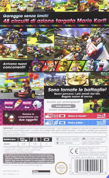 Mario Kart 8 Deluxe Nintendo Switch Videogioco Italiano Gioco Nuovo Sigillato
