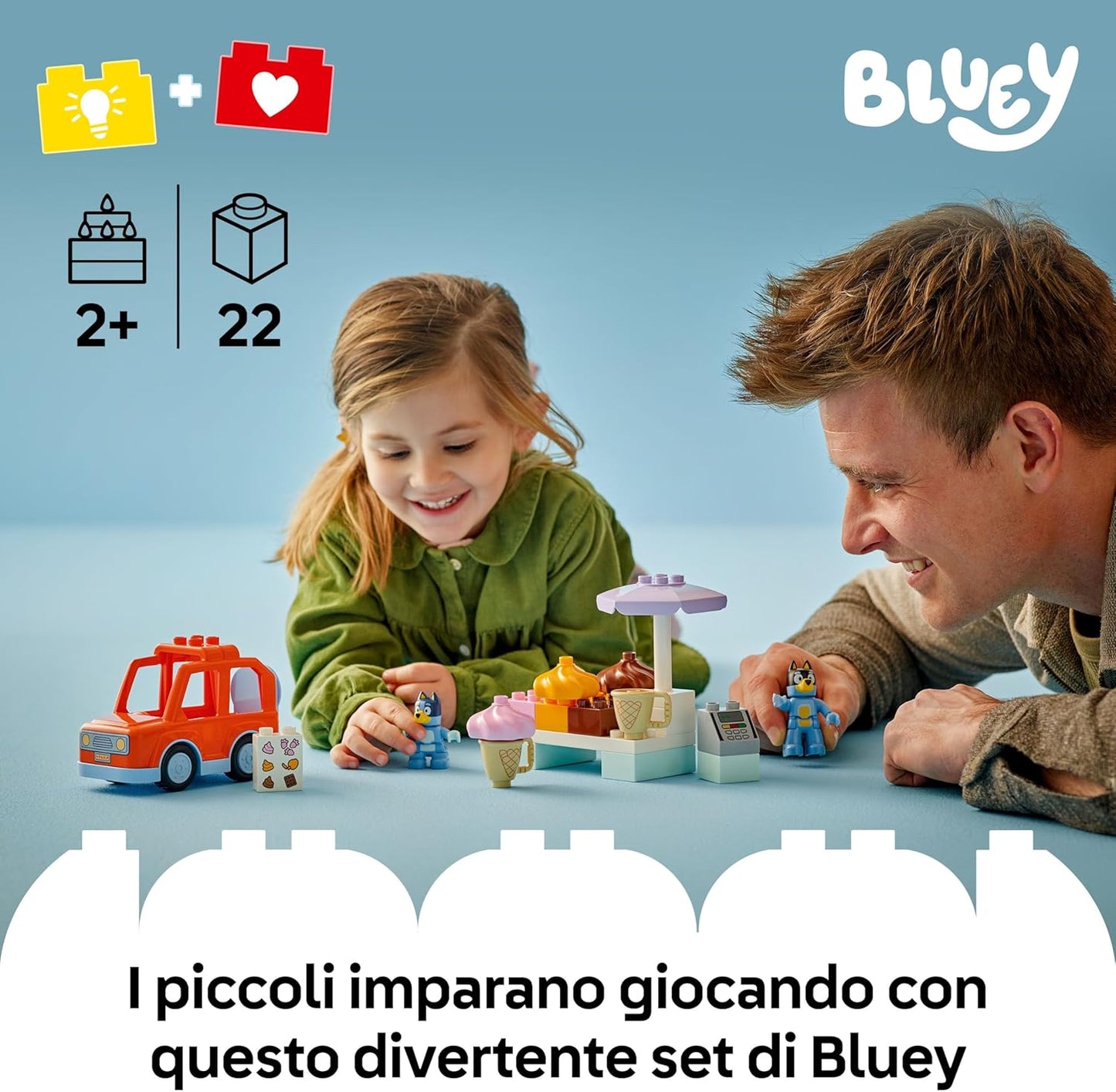 Lego - Duplo 10458 Bluey (Visita alla Gelateria di Bluey) Figure Costruzioni 22pz (2+)