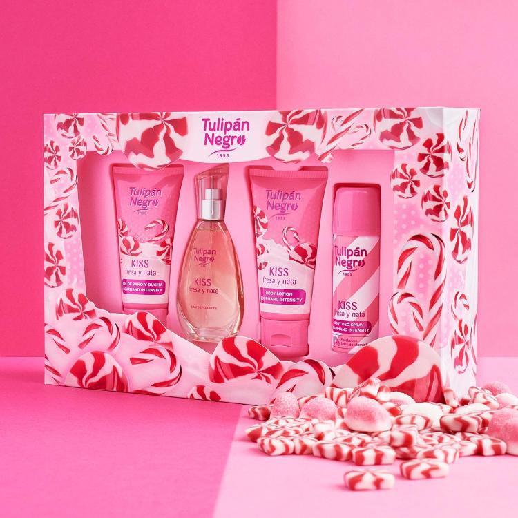 Tulipan Negro Sweet Fragola Panna Confezione Parfum Bagnoschiuma Deo Crema Corpo