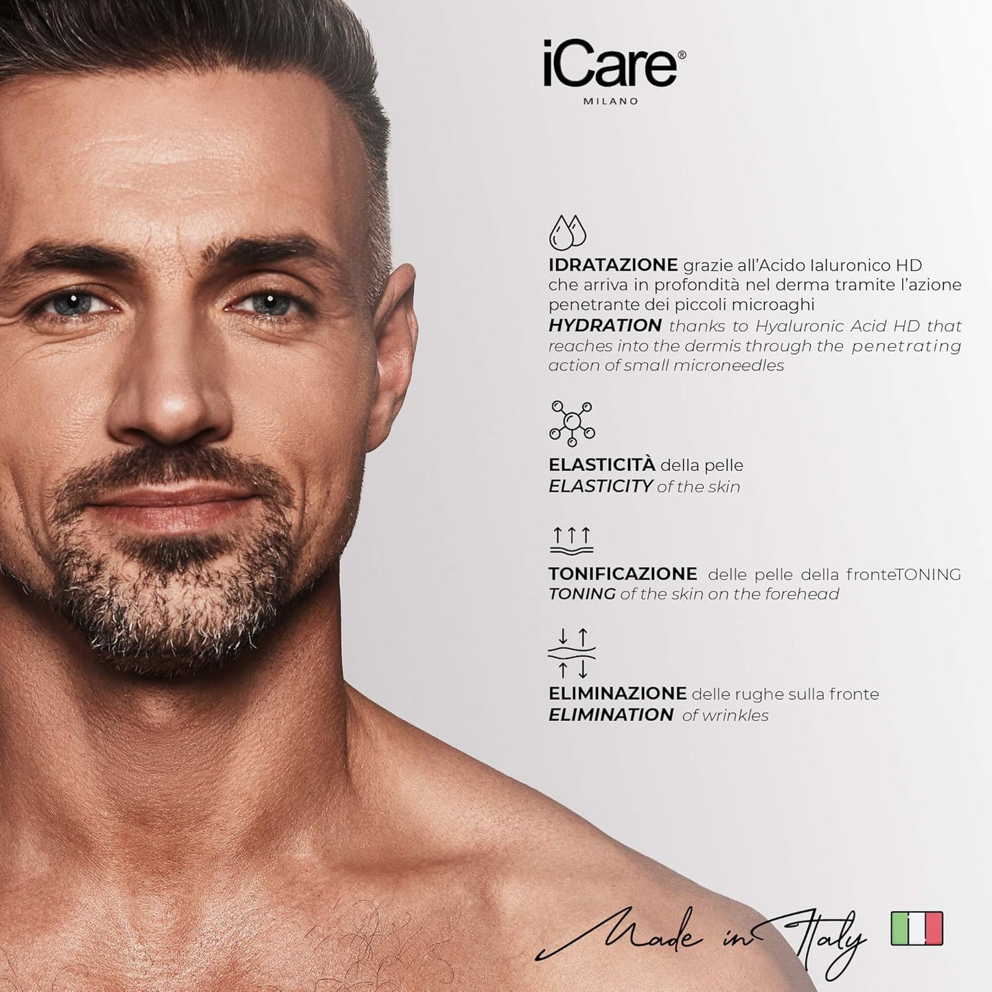 iCare Patch Microaghi Fronte Acido Ialuronico HD Lifting Antirughe Brevettato